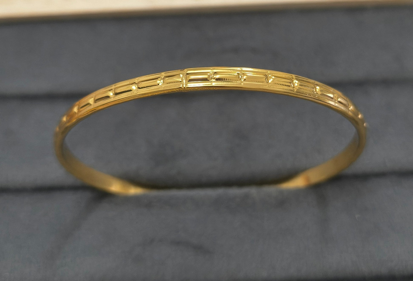 Anti Tarnish Bangle Designer Box Print 18K Gold Plated