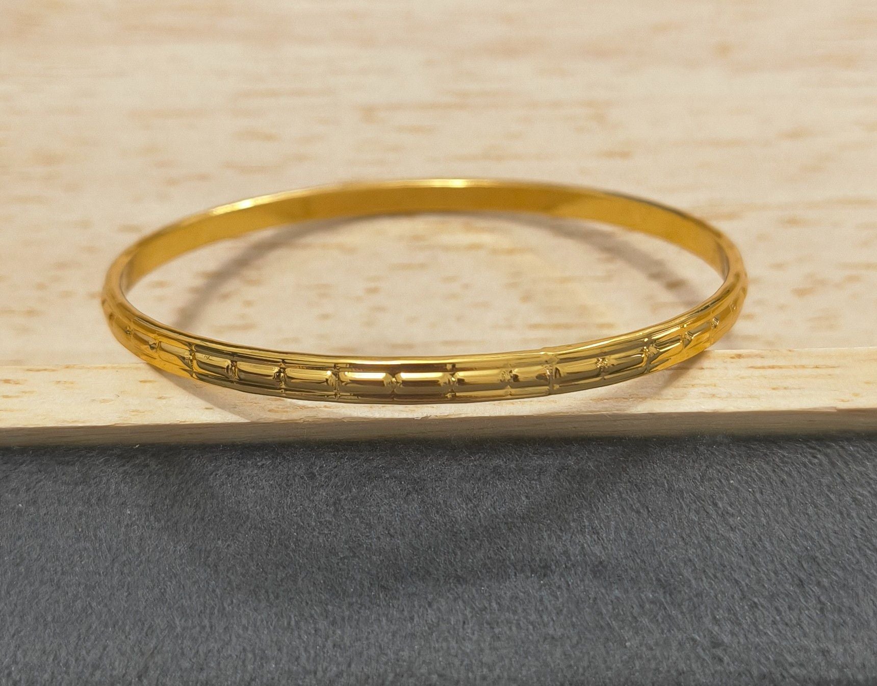 Anti Tarnish Bangle Designer Box Print 18K Gold Plated