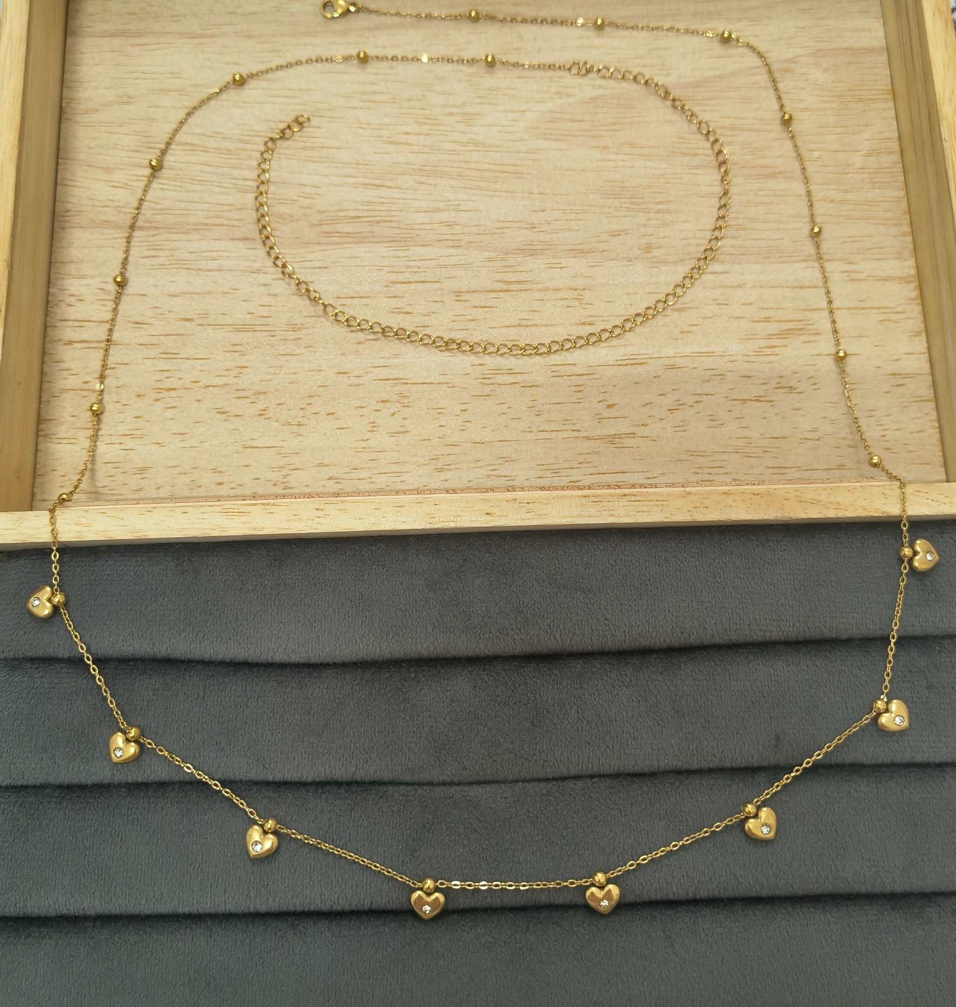 Anti Tarnish Bold Hearts Waist Chain 18K Gold Plated