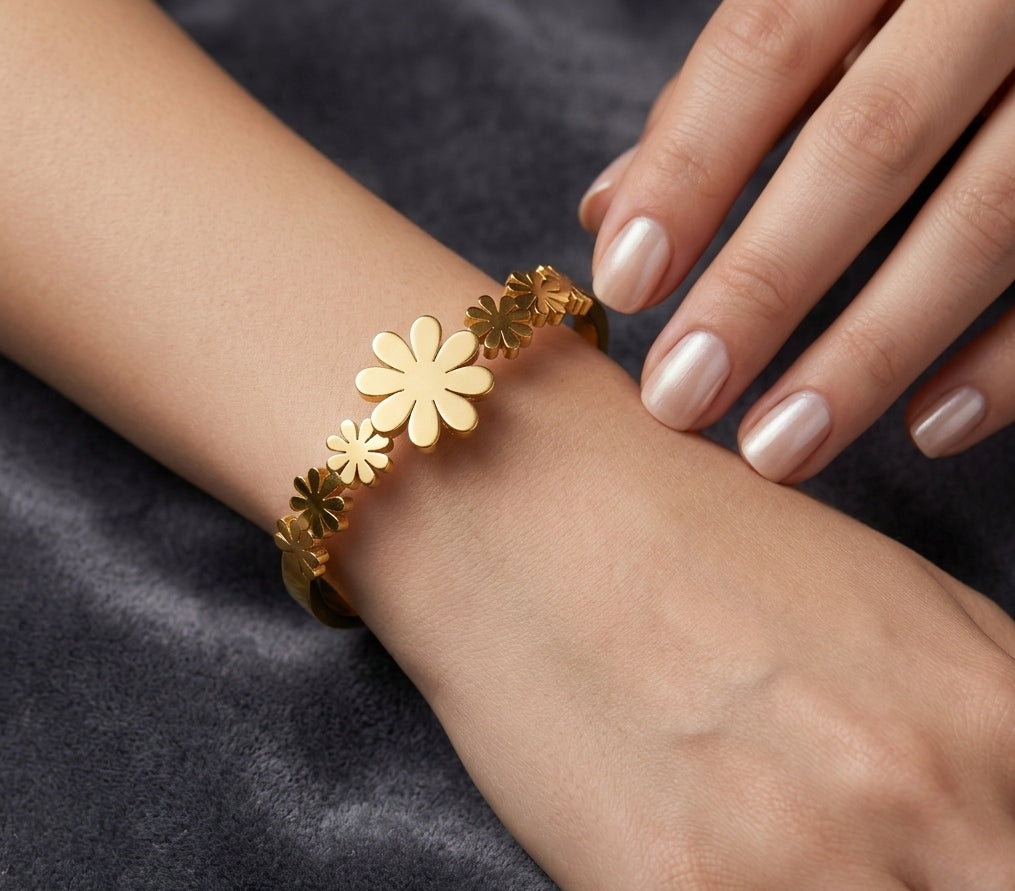 Anti Tarnish Bracelet Babysize Flora 18K Gold Plated