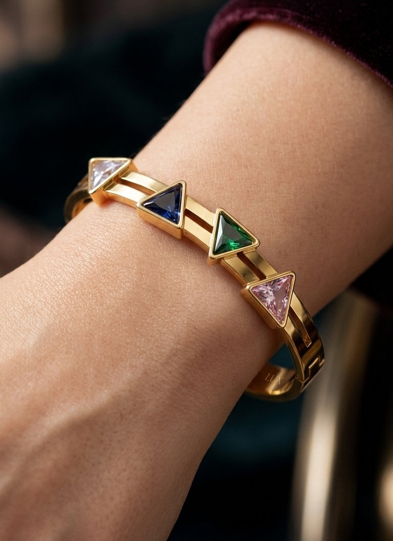 Anti Tarnish Bracelet Babysize Multicolor Triangle 18K Gold