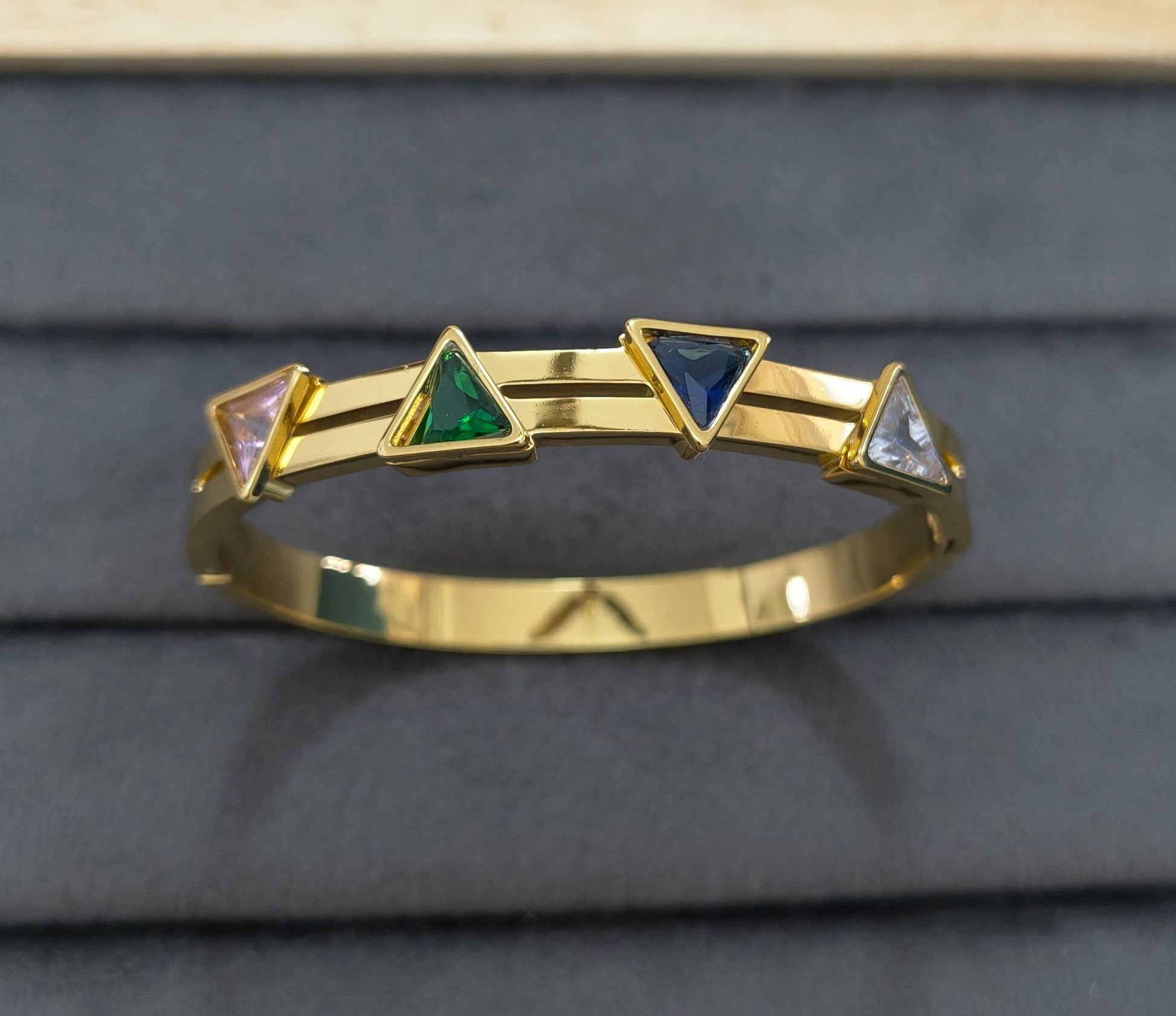 Anti Tarnish Bracelet Babysize Multicolor Triangle 18K Gold