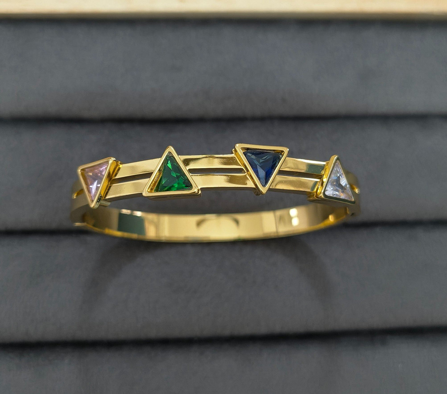 Anti Tarnish Bracelet Babysize Multicolor Triangle 18K Gold