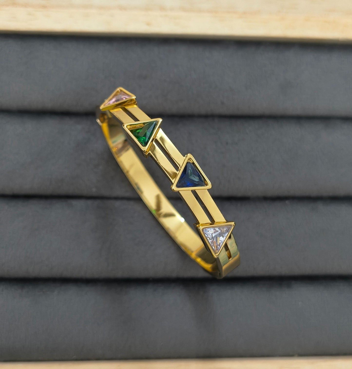 Anti Tarnish Bracelet Babysize Multicolor Triangle 18K Gold