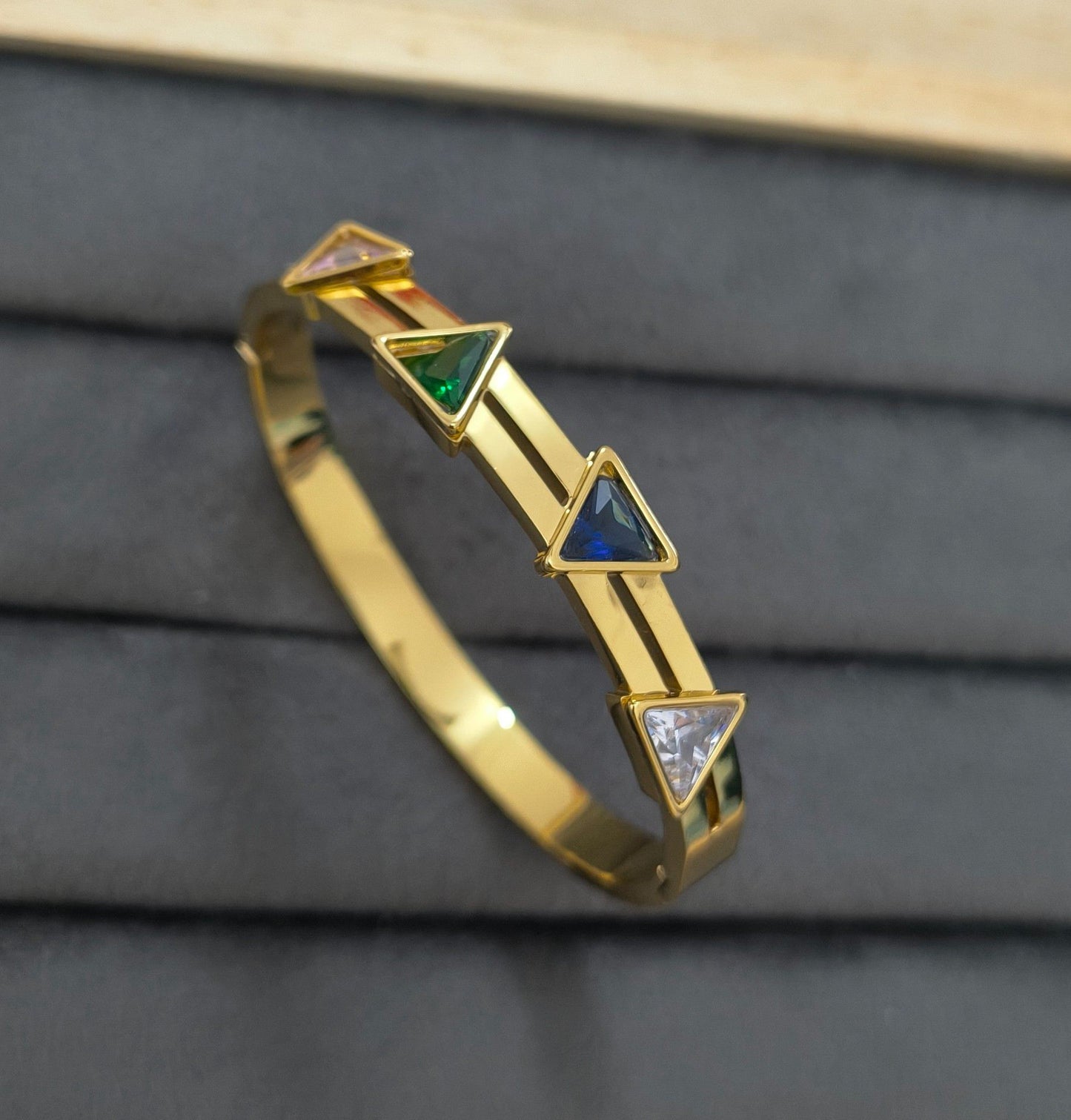 Anti Tarnish Bracelet Babysize Multicolor Triangle 18K Gold