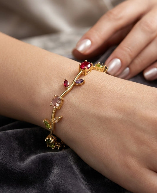 Anti Tarnish Bracelet Blossom Tulip Bracelet 18K Gold