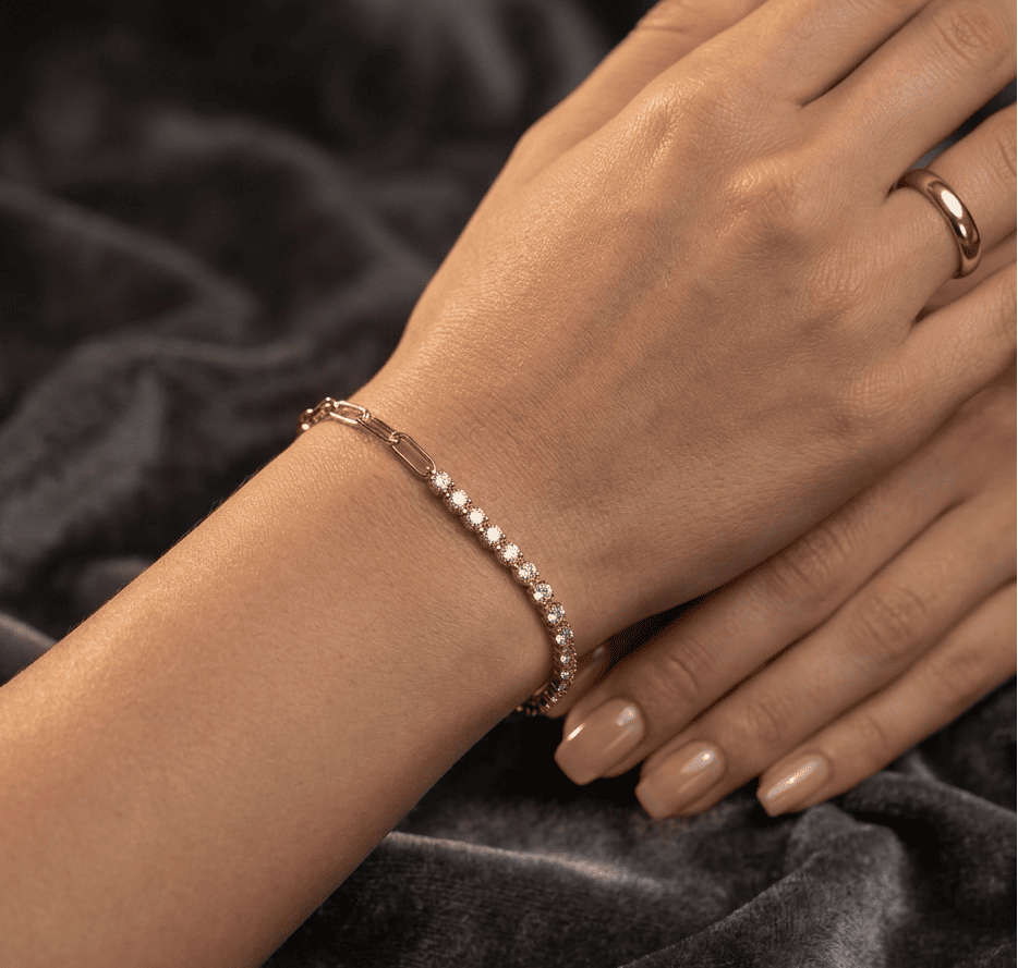 Anti Tarnish Bracelet Dainty Tennis Bracelet 18K Gold Plated