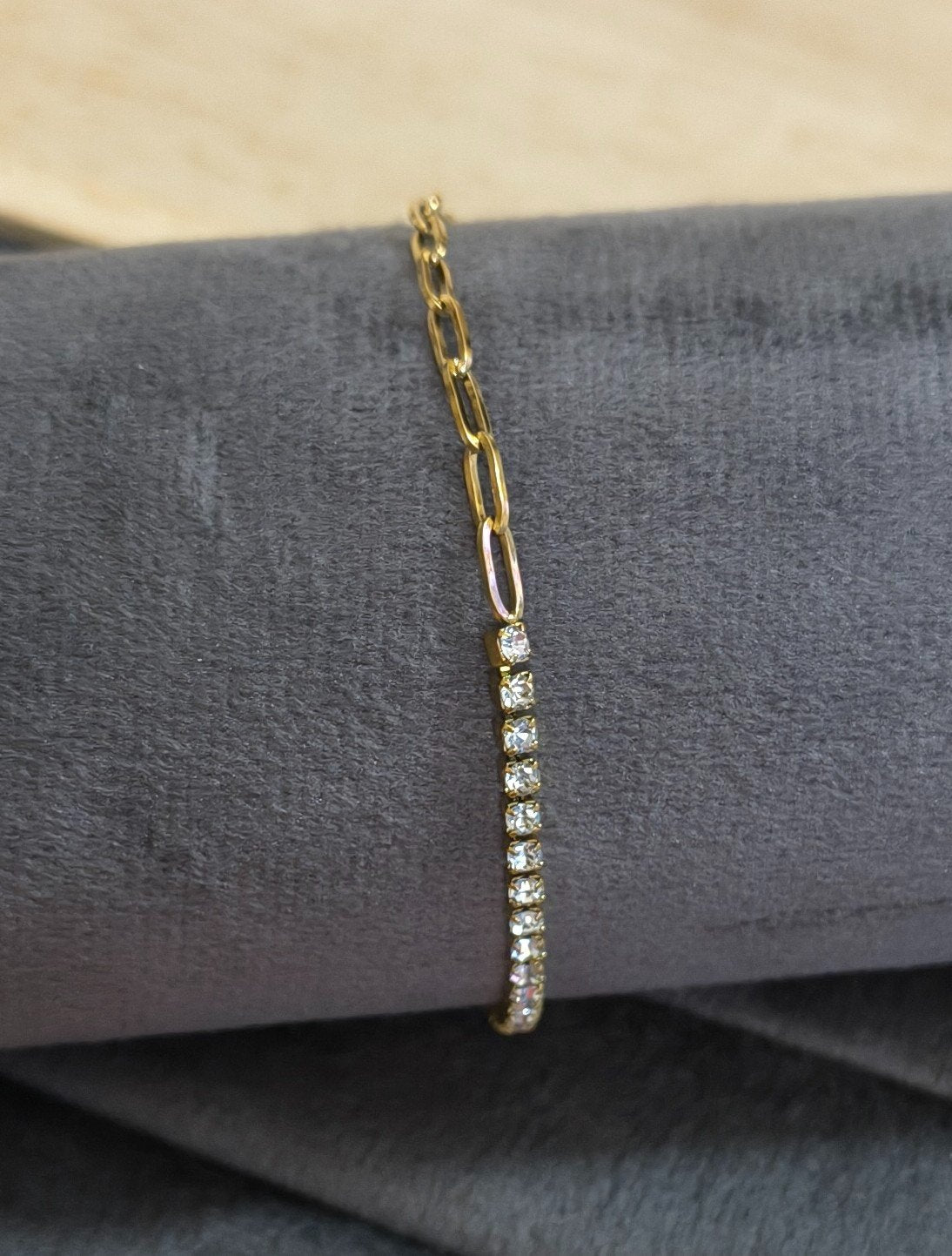 Anti Tarnish Bracelet Dainty Tennis Bracelet 18K Gold Plated