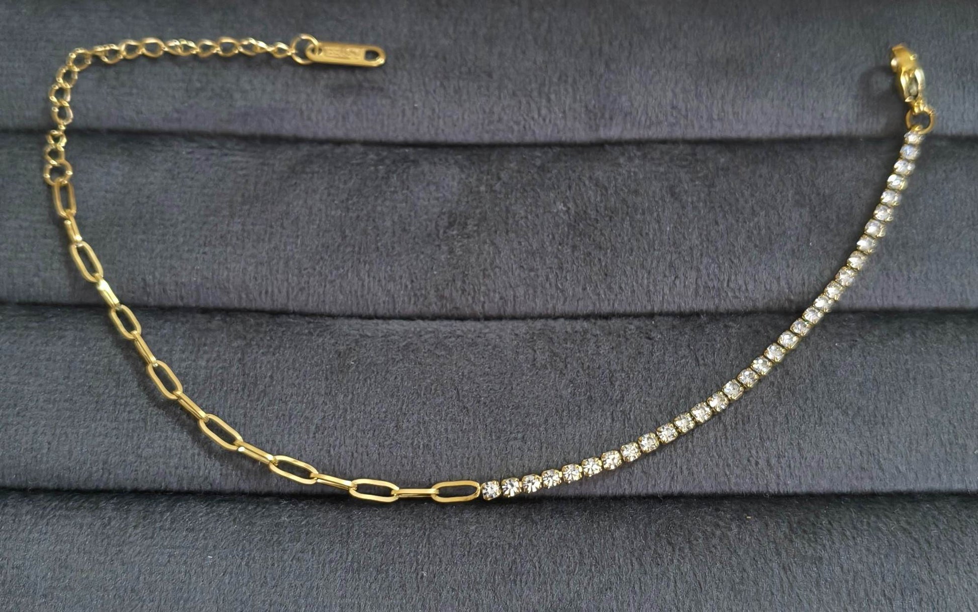 Anti Tarnish Bracelet Dainty Tennis Bracelet 18K Gold Plated