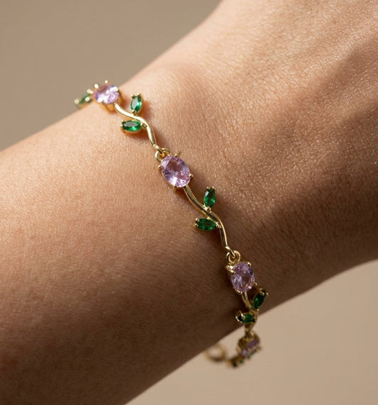 Anti Tarnish Bracelet Elegant Tulip Bracelet 18K Gold Plated