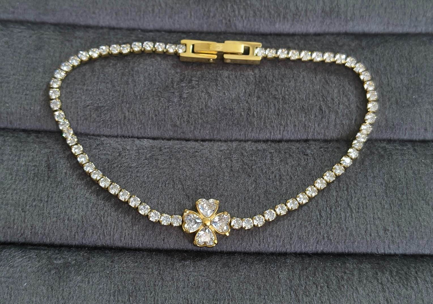 Anti Tarnish Bracelet Flora Tennis Bracelet 18K Gold Plated