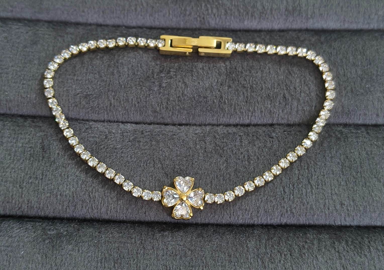 Anti Tarnish Bracelet Flora Tennis Bracelet 18K Gold Plated