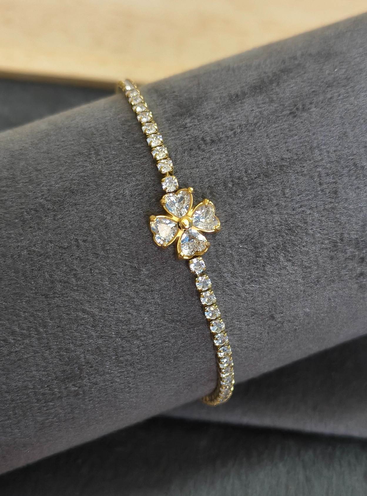 Anti Tarnish Bracelet Flora Tennis Bracelet 18K Gold Plated