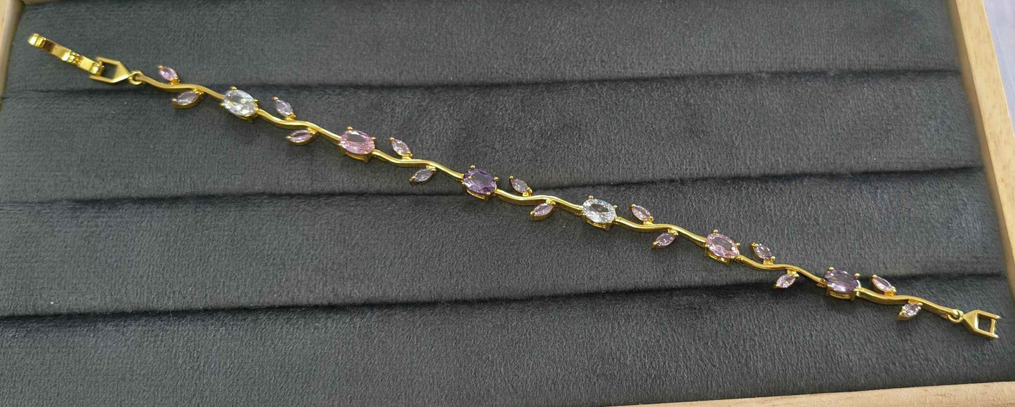 Anti Tarnish Bracelet MultiColor Tulip Bracelet 18K Gold