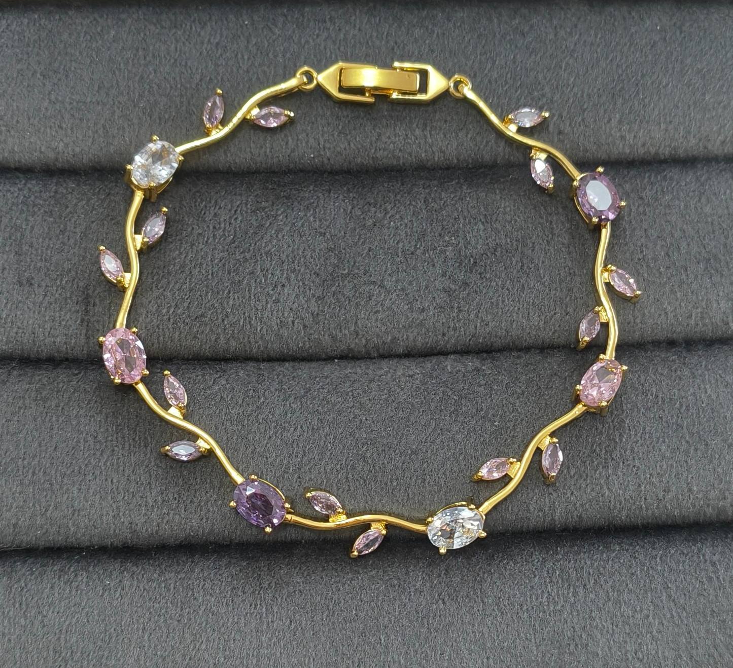 Anti Tarnish Bracelet MultiColor Tulip Bracelet 18K Gold