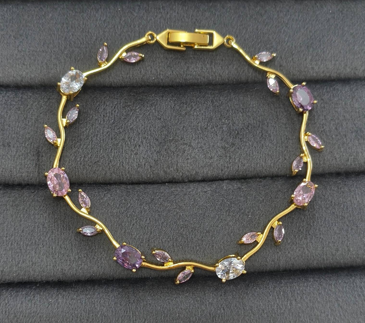Anti Tarnish Bracelet MultiColor Tulip Bracelet 18K Gold