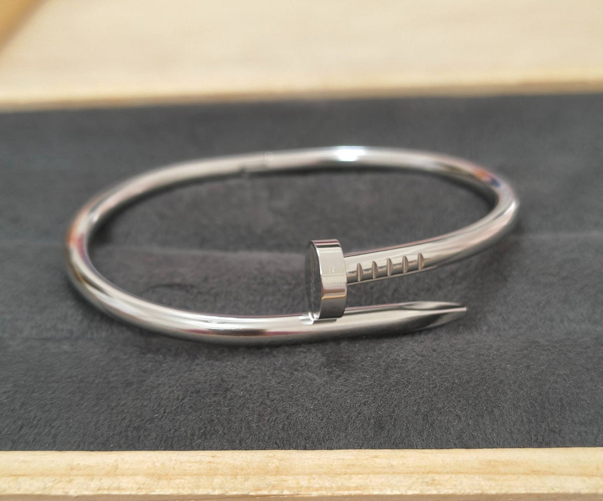 Anti Tarnish Bracelet Silver Nail Design 18K Gold Plated