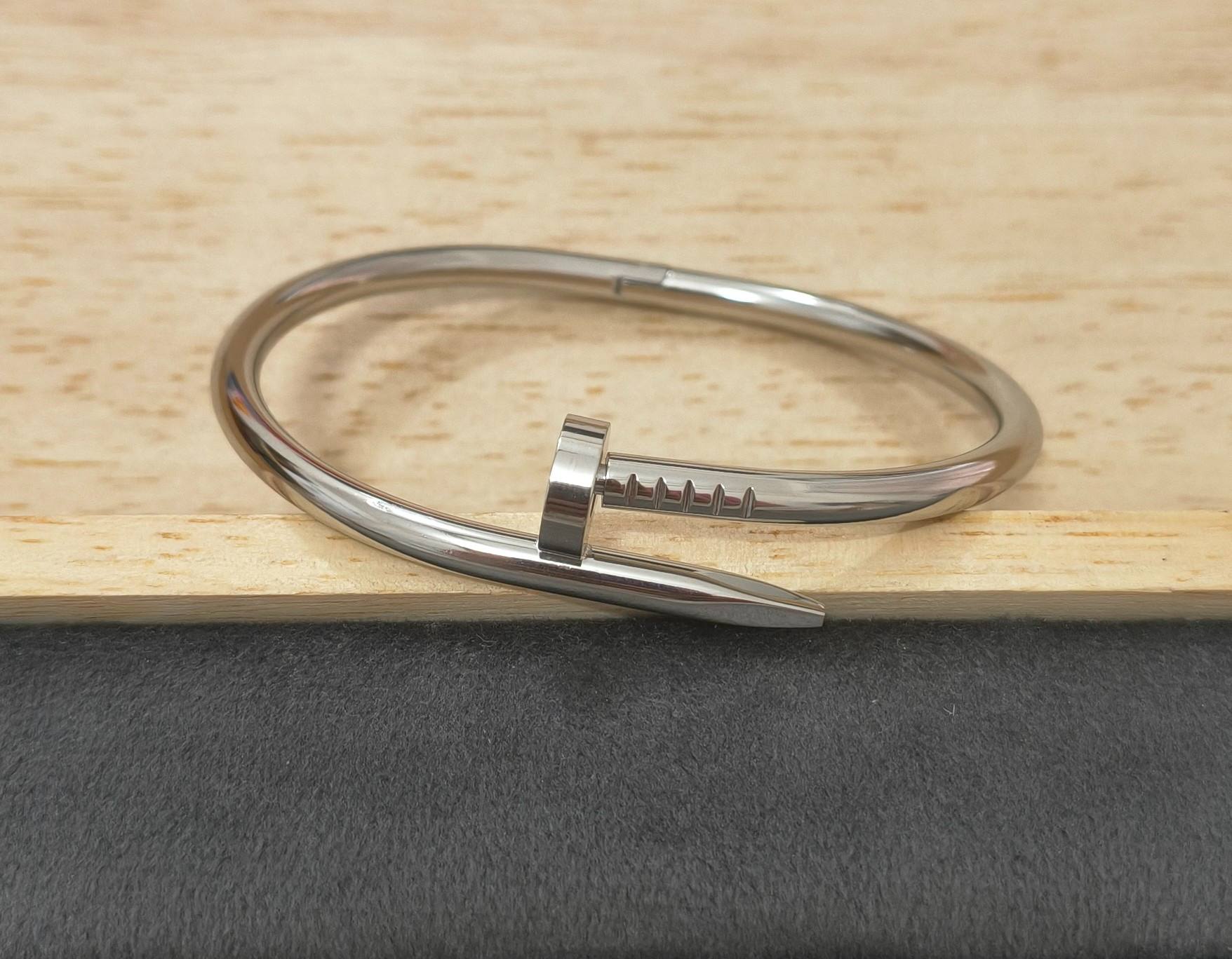 Anti Tarnish Bracelet Silver Nail Design 18K Gold Plated