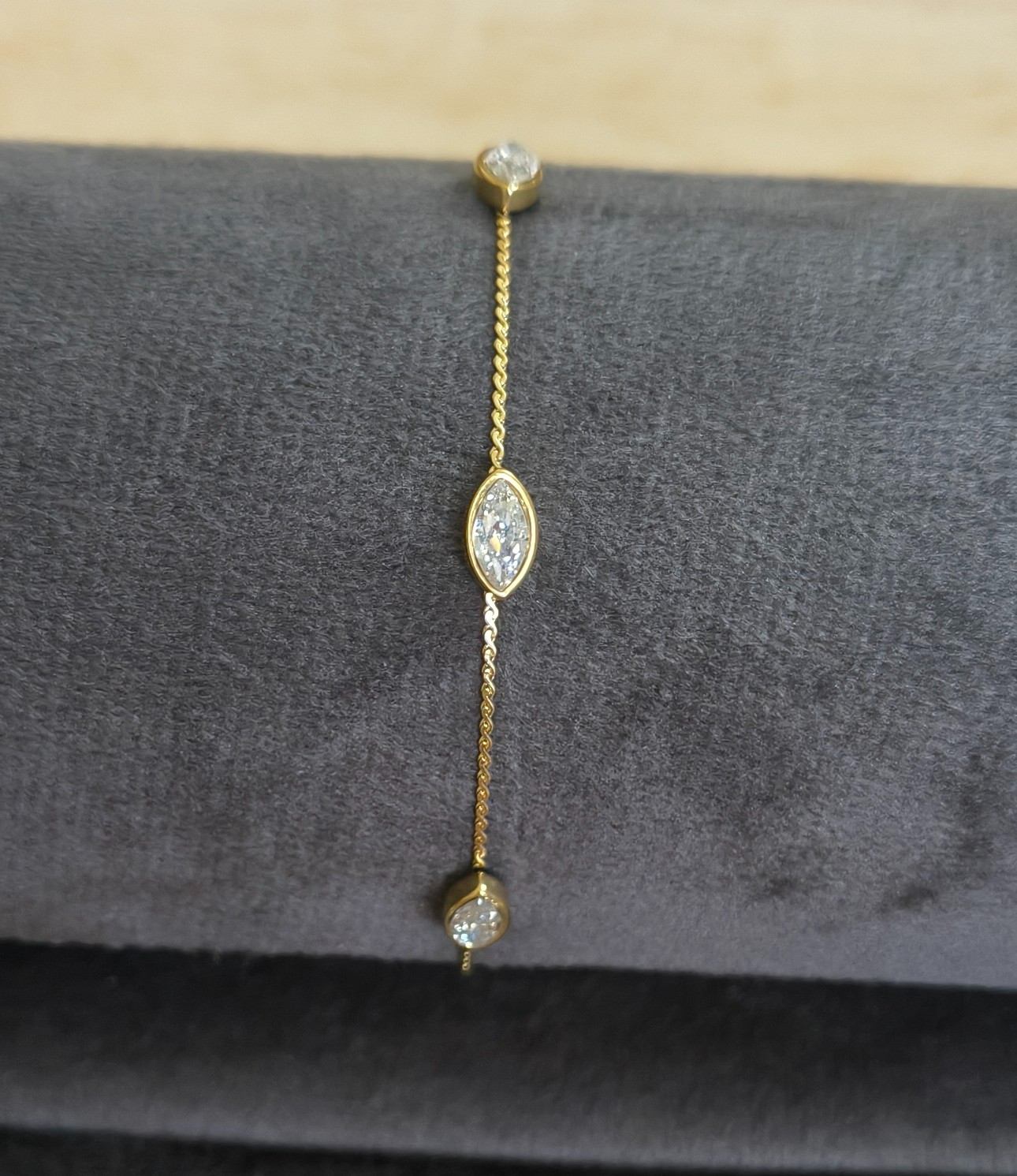 Anti Tarnish Bracelet Solitaire Bracelet 18K Gold Plated