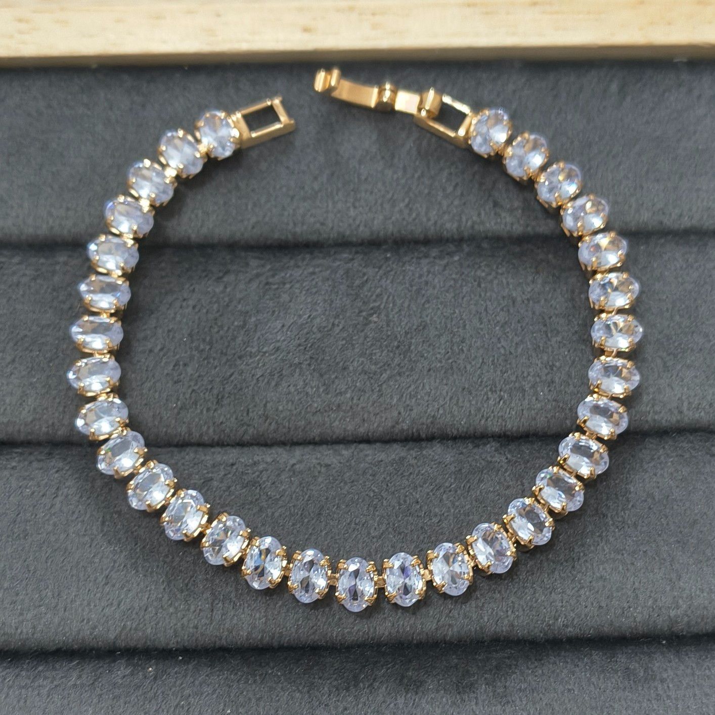 Anti Tarnish Bracelet Solitaire Tennis 18K RoseGold Plated