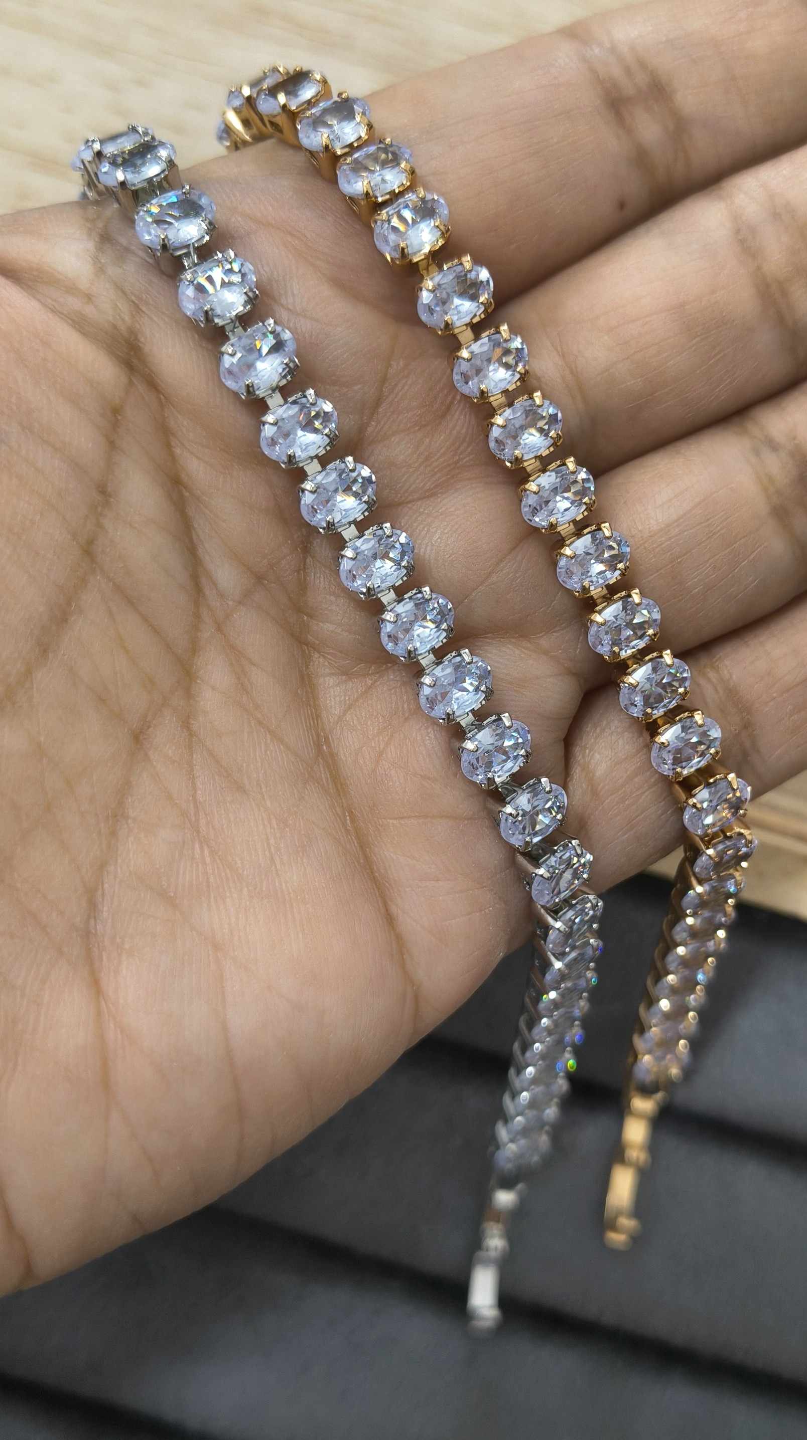 Anti Tarnish Bracelet Solitaire Tennis 18K RoseGold Plated