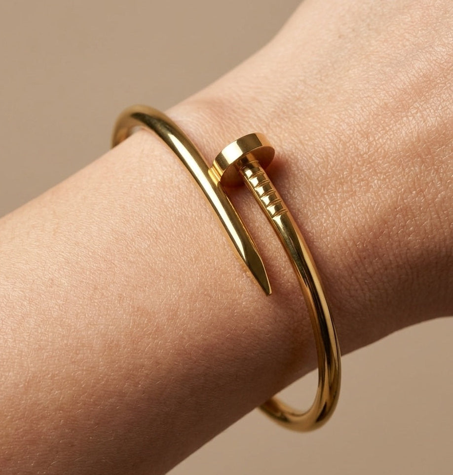 Anti Tarnish Bracelet Trendy Nail Design 18K Gold Plated