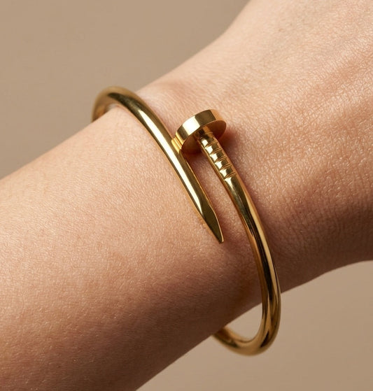 Anti Tarnish Bracelet Trendy Nail Design 18K Gold Plated