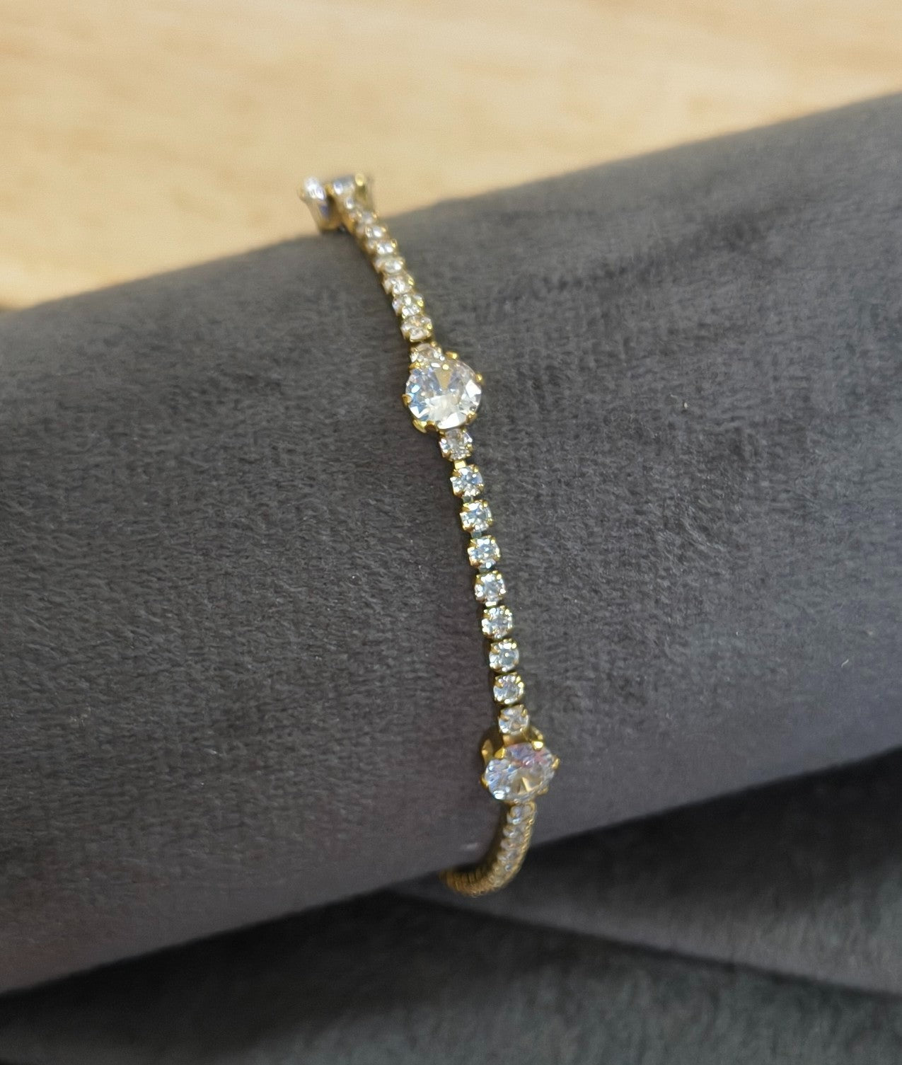 Anti Tarnish Bracelet Trendy Tennis Bracelet 18K Gold Plated