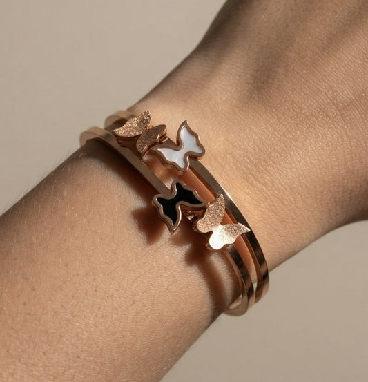 Anti Tarnish Butterfly Charms Bracelet 18K Gold Plated