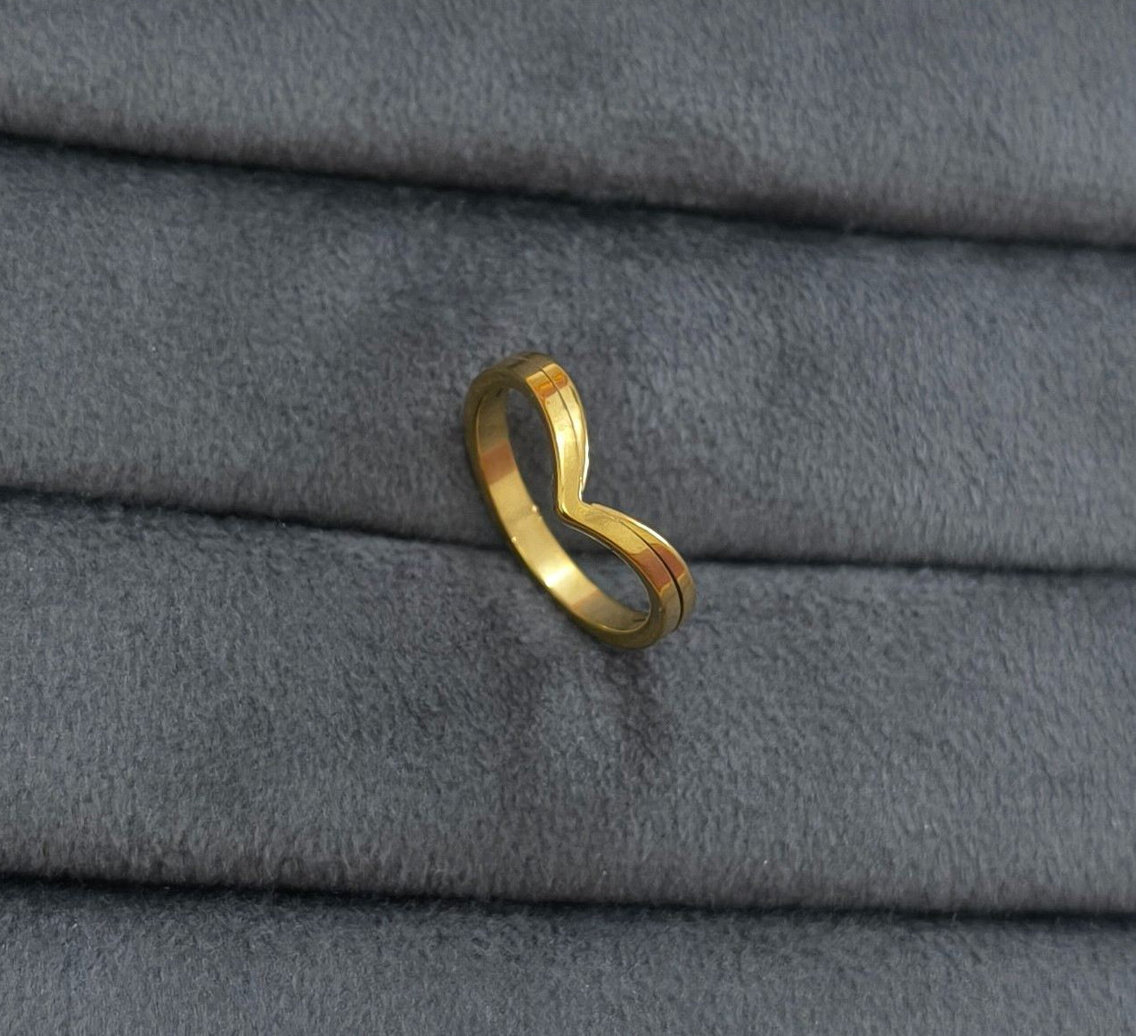 Anti Tarnish Chic V shape Ring 18K Gold Plated