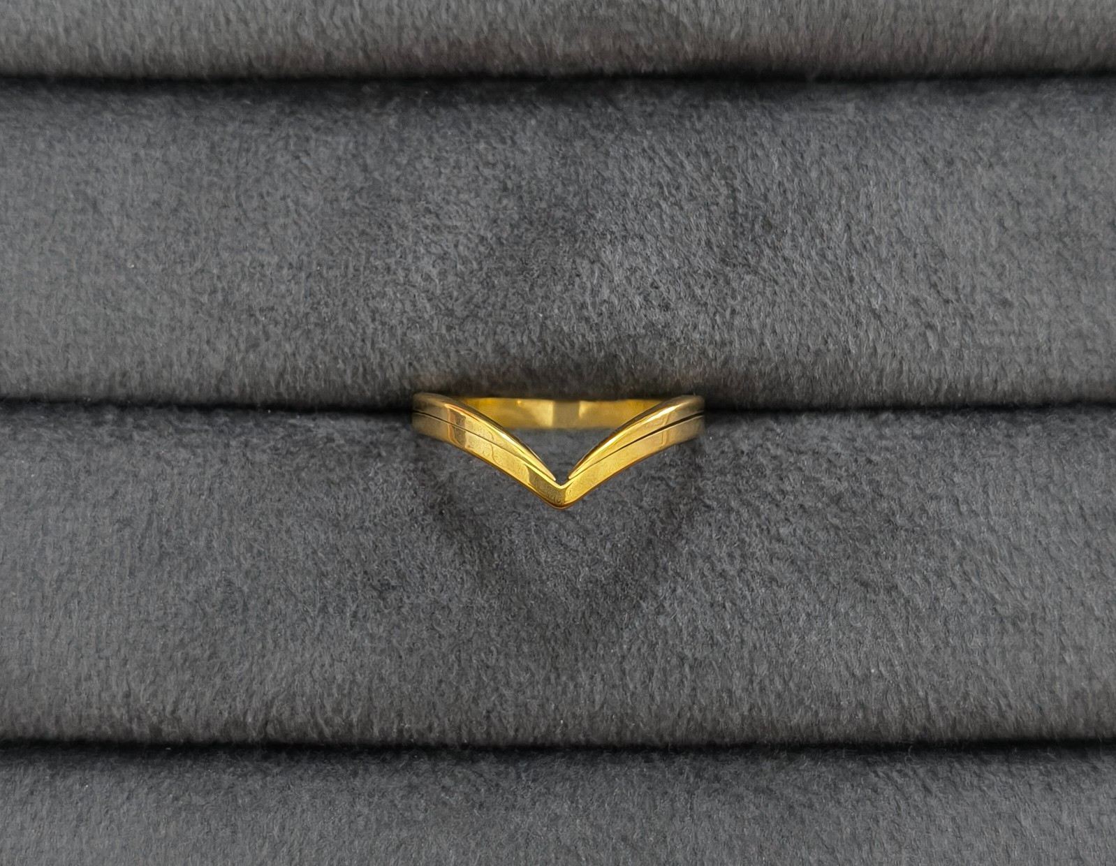 Anti Tarnish Chic V shape Ring 18K Gold Plated