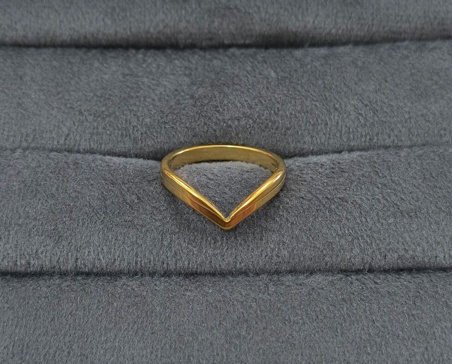 Anti Tarnish Chic V shape Ring 18K Gold Plated