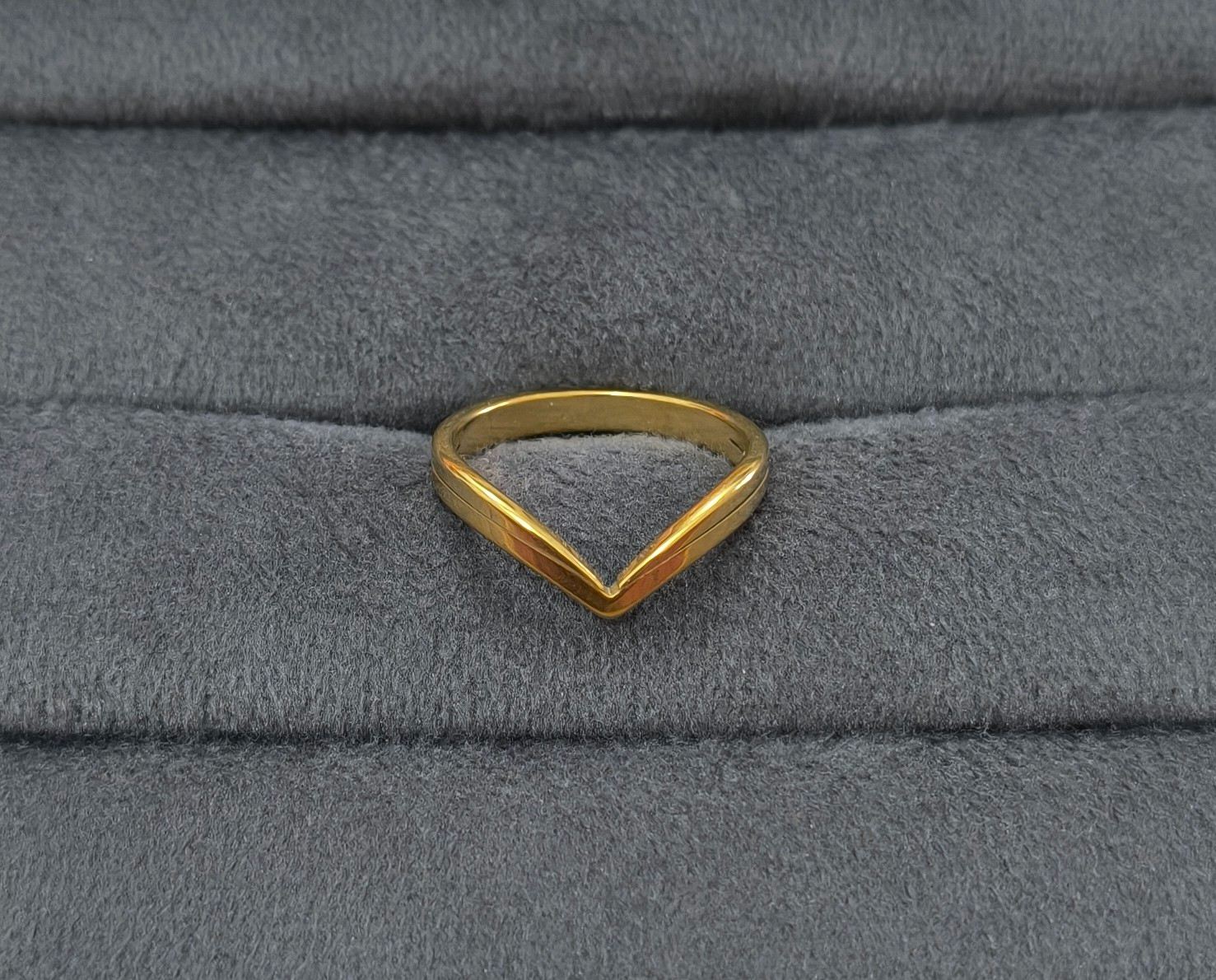 Anti Tarnish Chic V shape Ring 18K Gold Plated