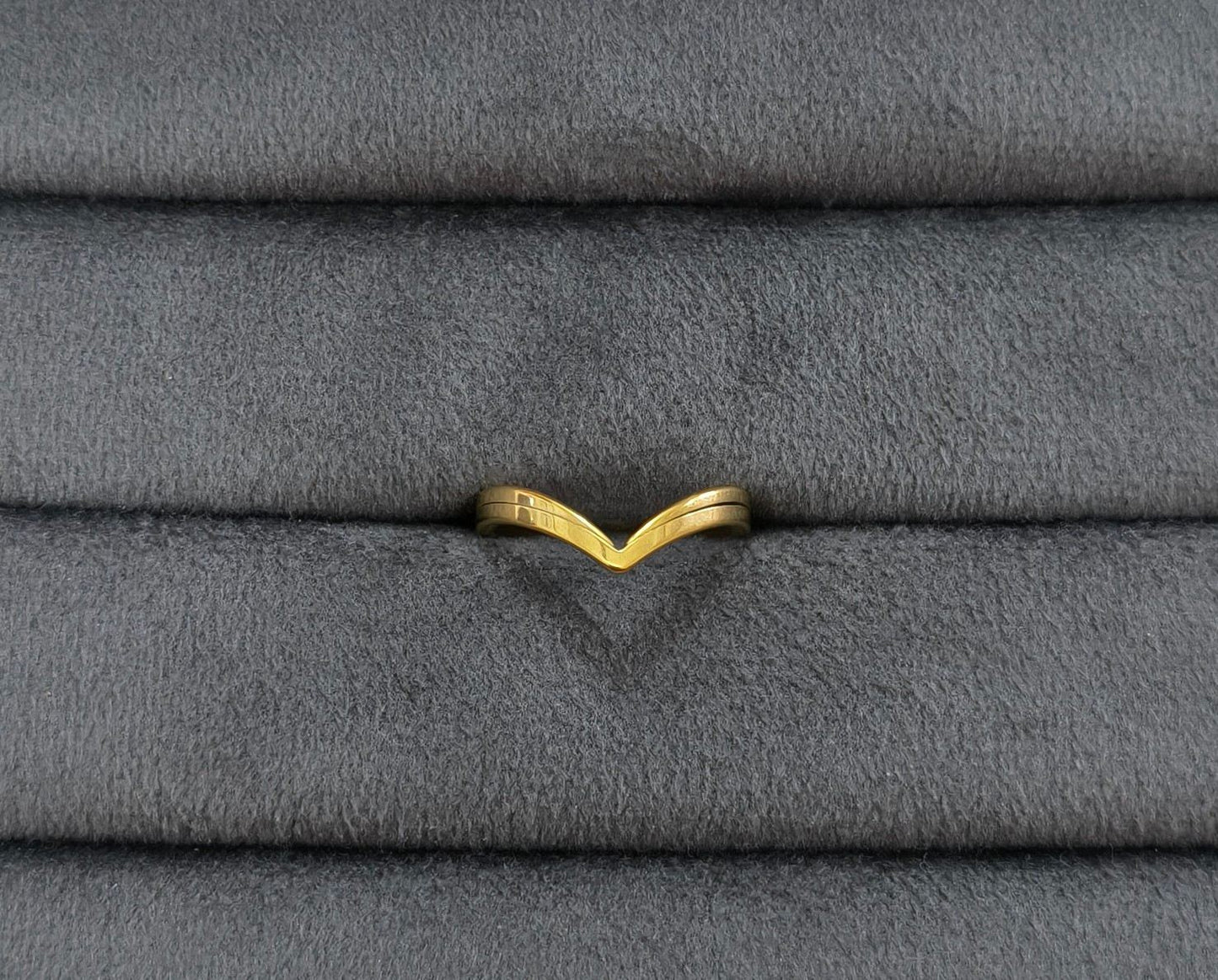 Anti Tarnish Chic V shape Ring 18K Gold Plated