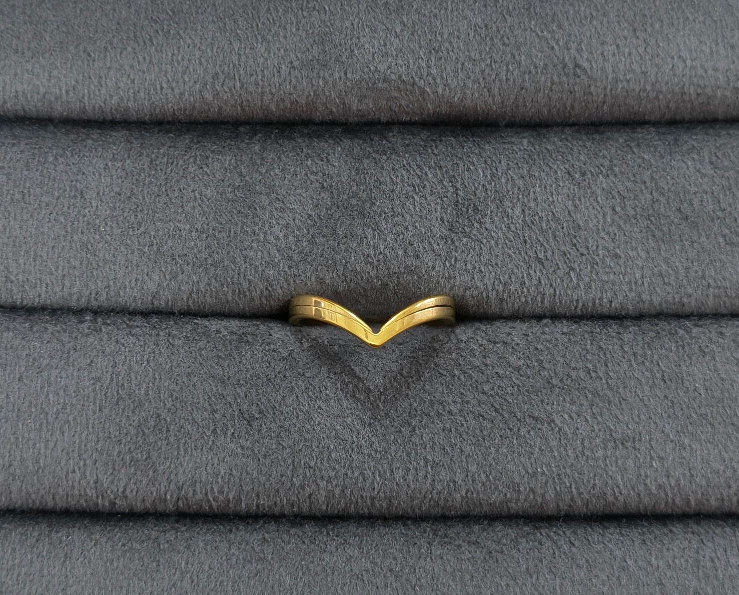 Anti Tarnish Chic V shape Ring 18K Gold Plated