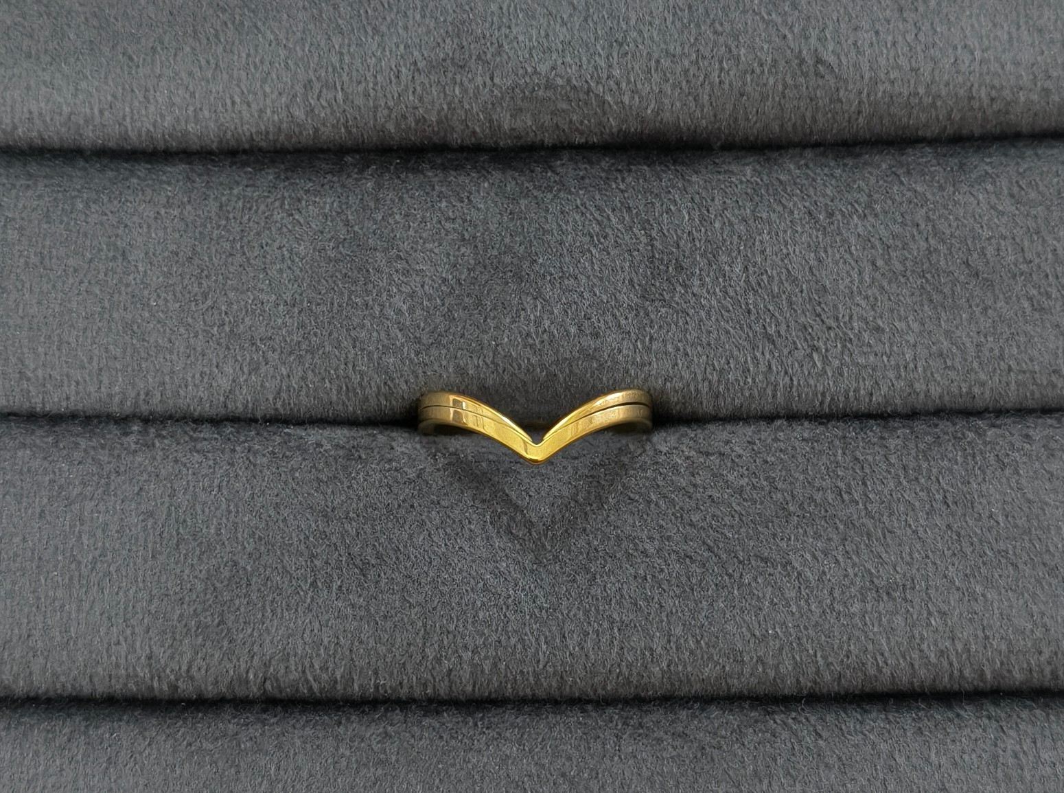 Anti Tarnish Chic V shape Ring 18K Gold Plated
