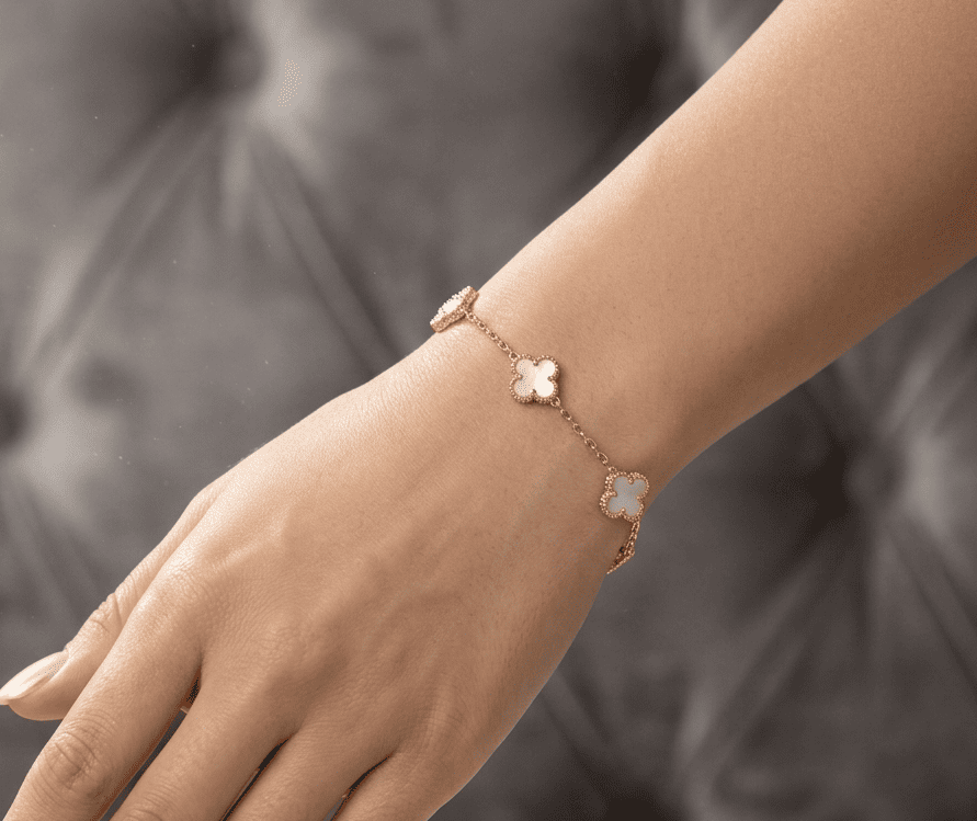 Anti Tarnish Clover Bracelet Dainty Bracelet 18K Gold Plated