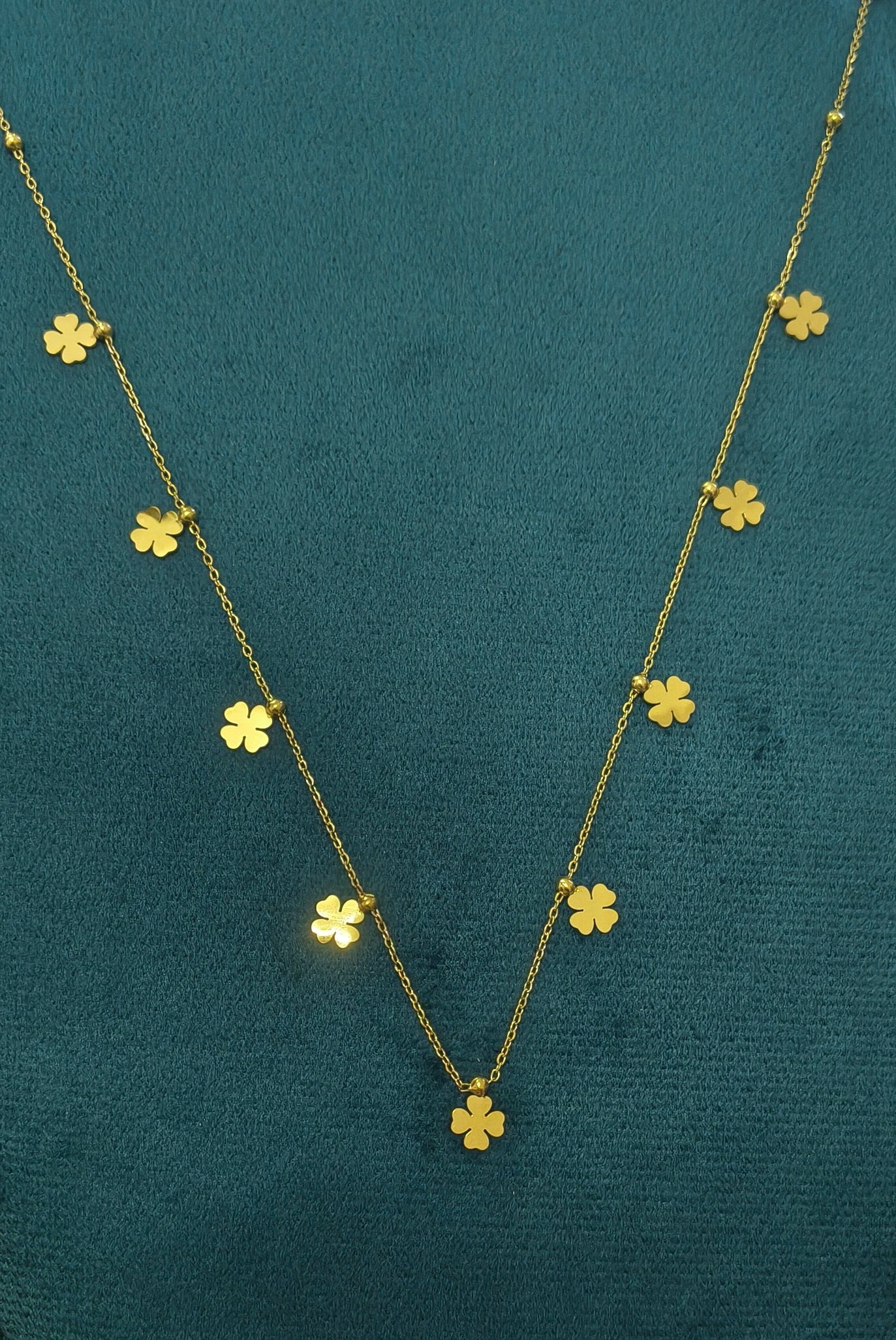 Anti Tarnish Clover Charm Waist Chain 18K Gold Plated