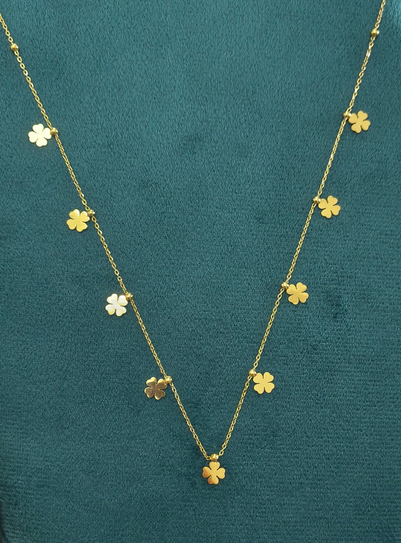Anti Tarnish Clover Charm Waist Chain 18K Gold Plated