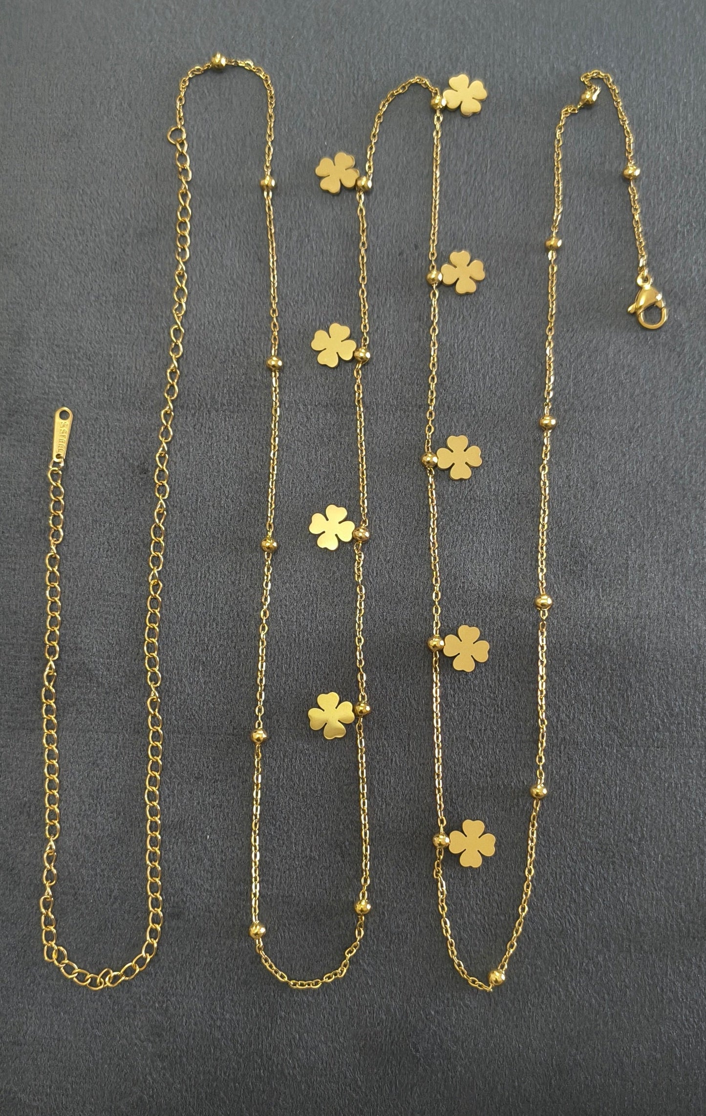 Anti Tarnish Clover Charm Waist Chain 18K Gold Plated