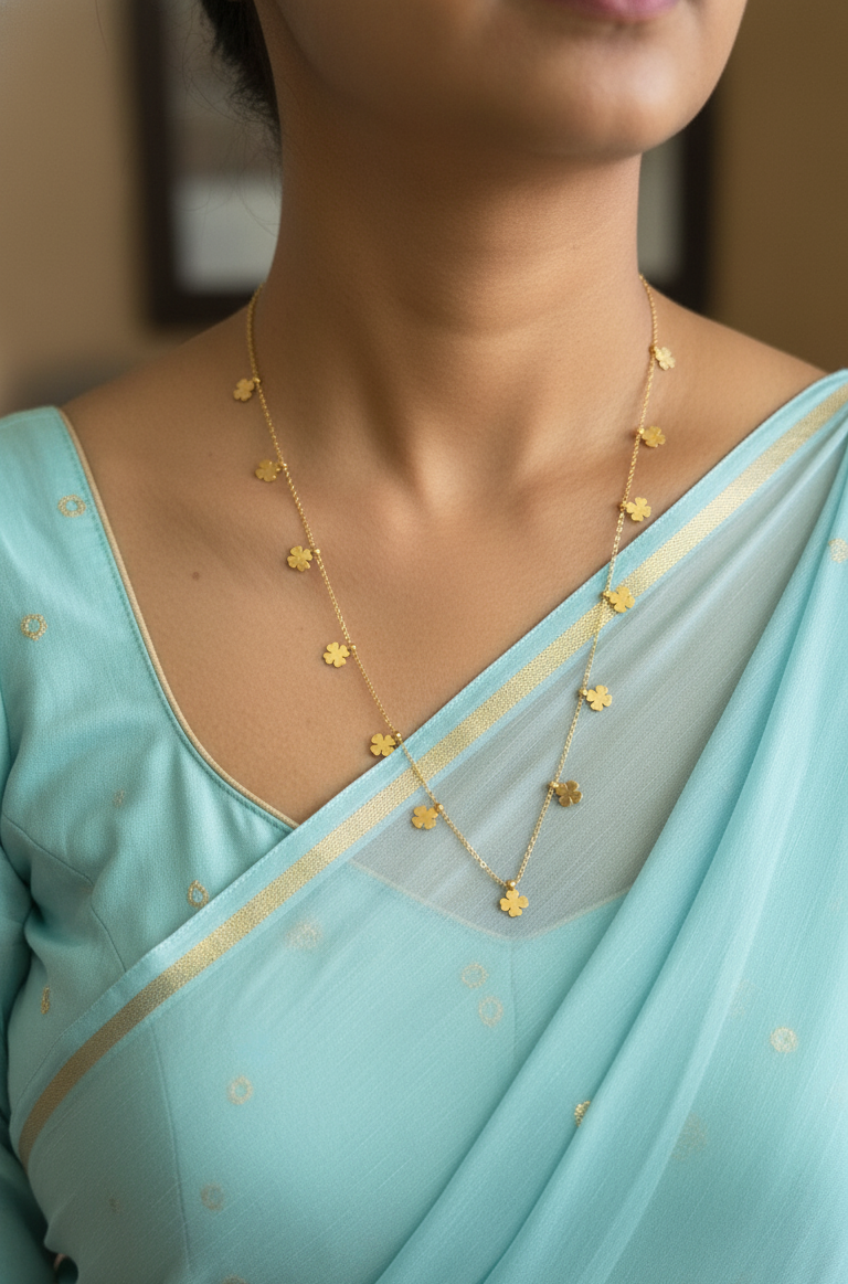 Anti Tarnish Clover Charm Waist Chain 18K Gold Plated