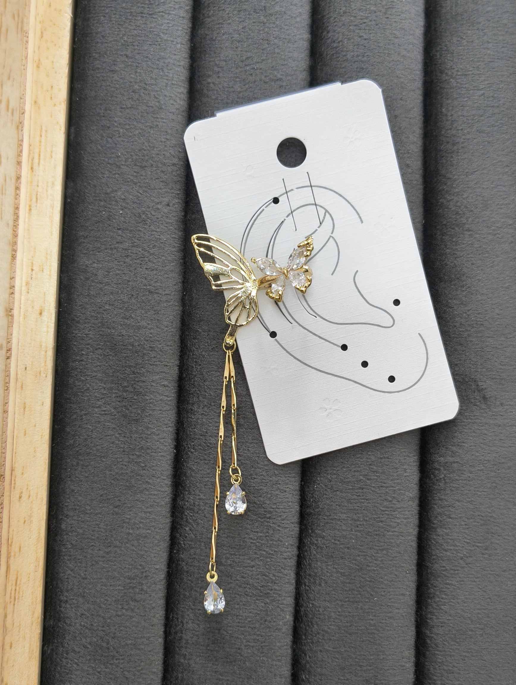 Anti Tarnish Cuff Dangler for Left Ear 18K Gold Plated