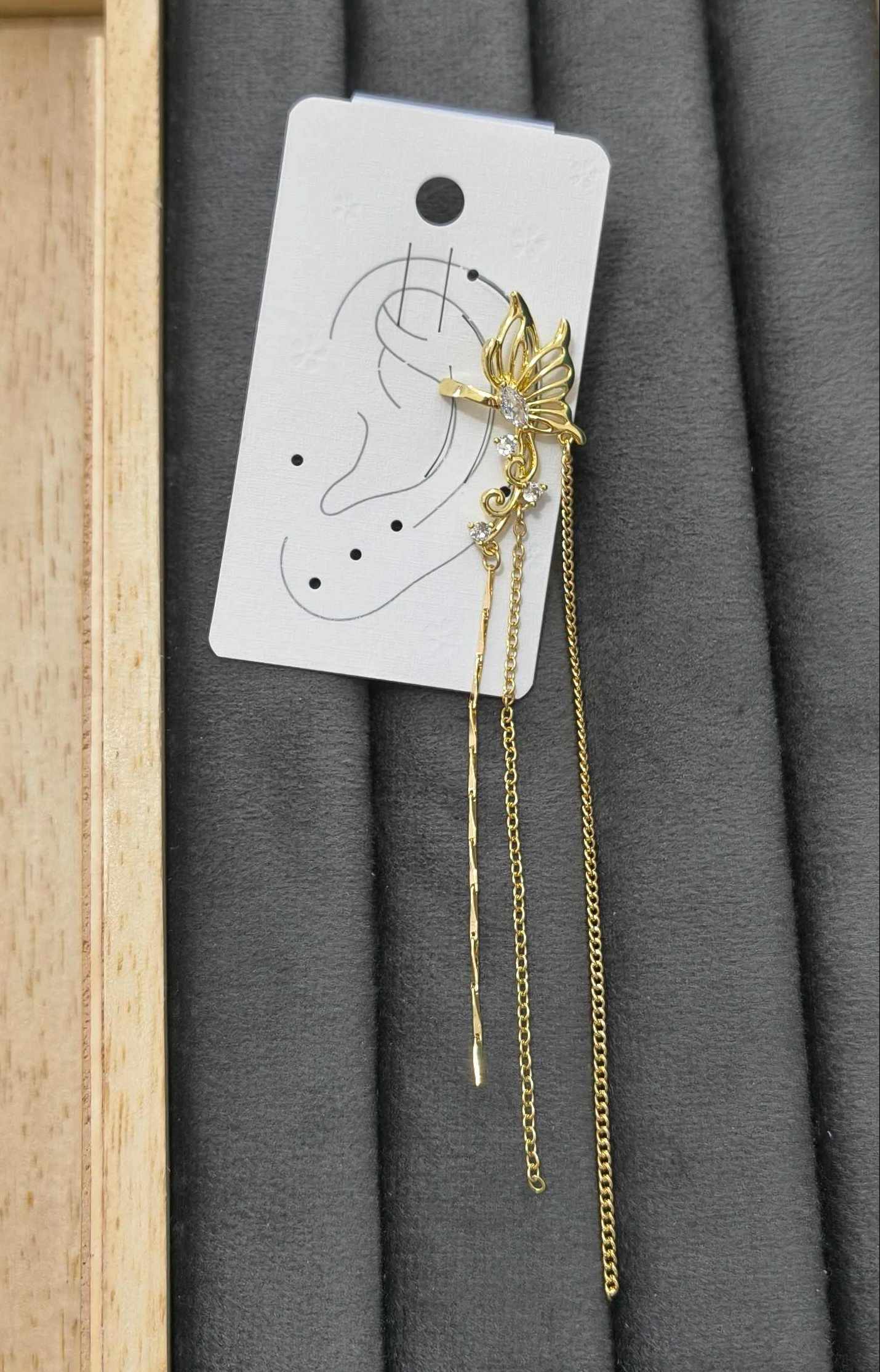 Anti Tarnish Cuff Dangler for Left Ear 18K Gold Plated