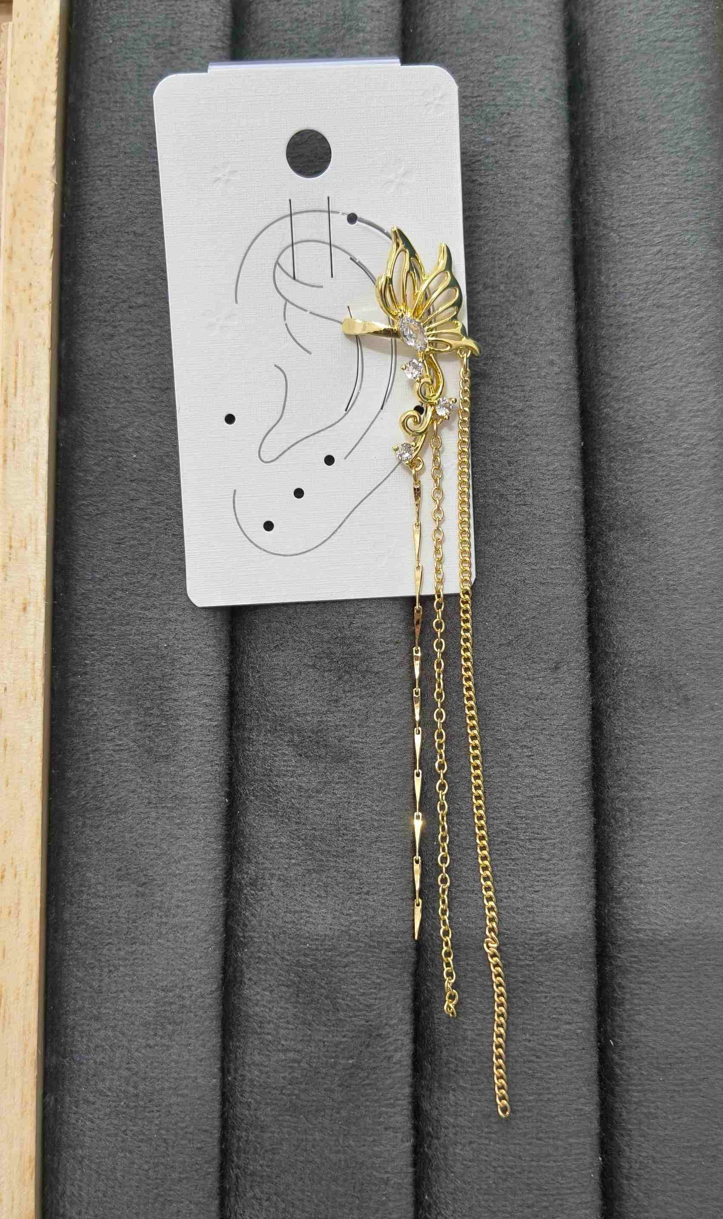 Anti Tarnish Cuff Dangler for Left Ear 18K Gold Plated