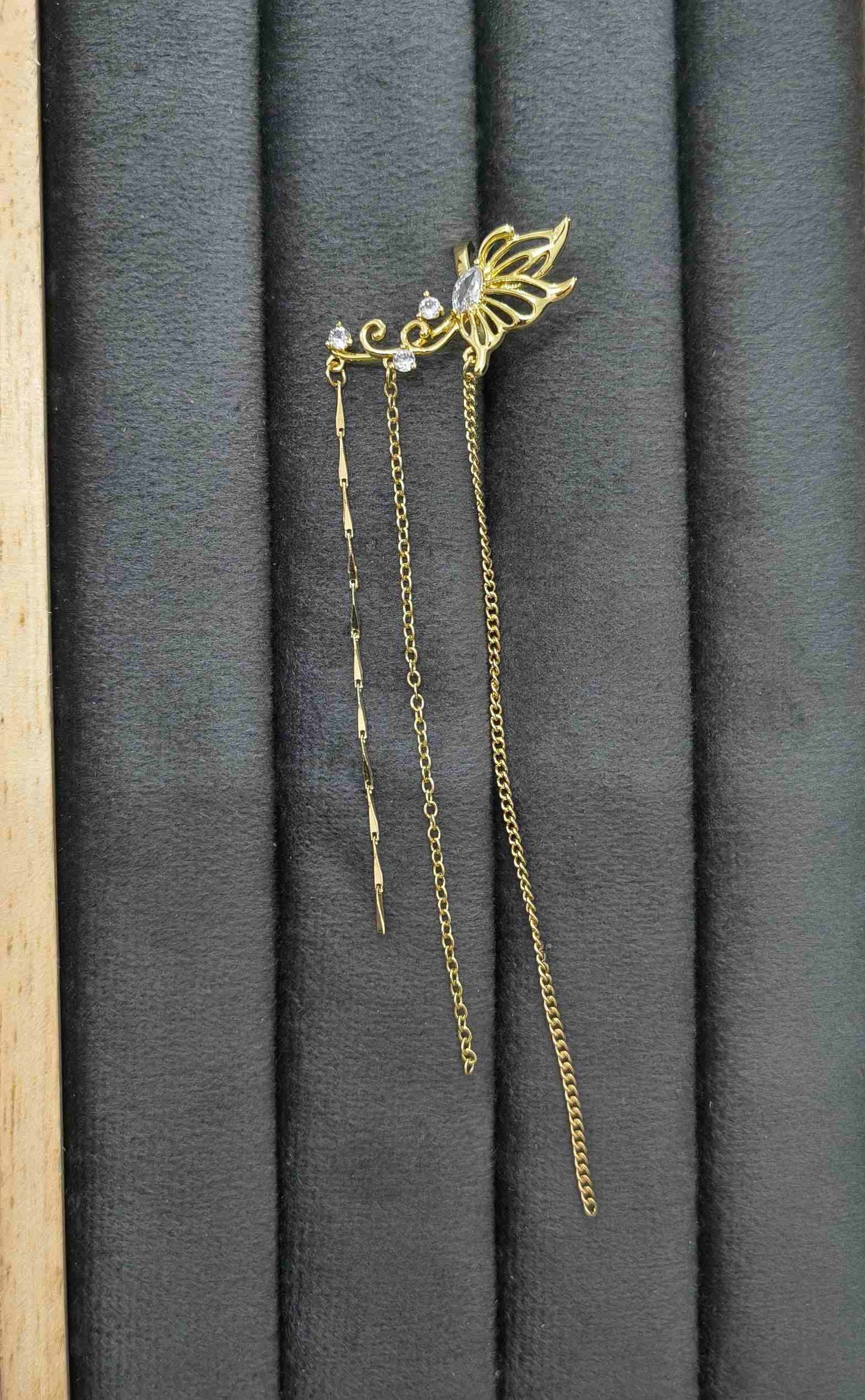 Anti Tarnish Cuff Dangler for Left Ear 18K Gold Plated