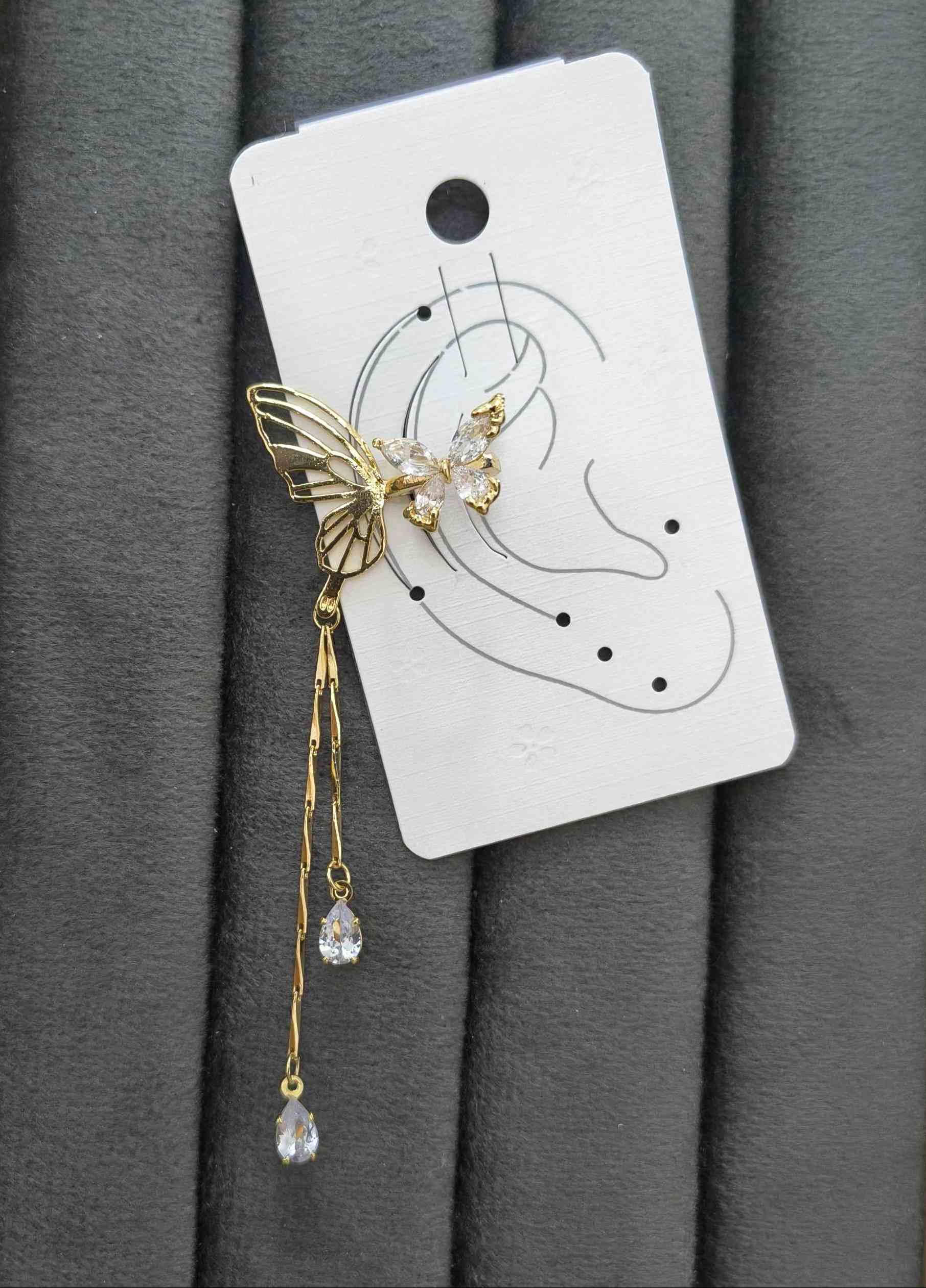 Anti Tarnish Cuff Dangler for Left Ear 18K Gold Plated