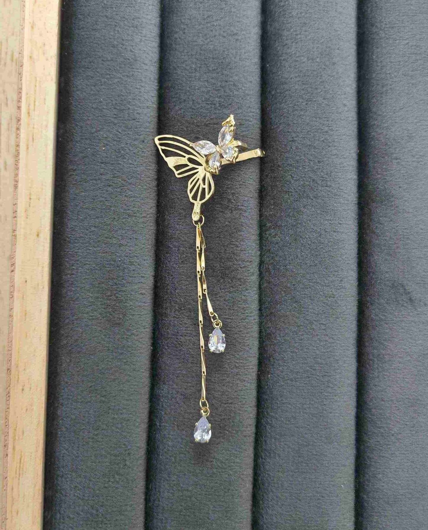 Anti Tarnish Cuff Dangler for Left Ear 18K Gold Plated