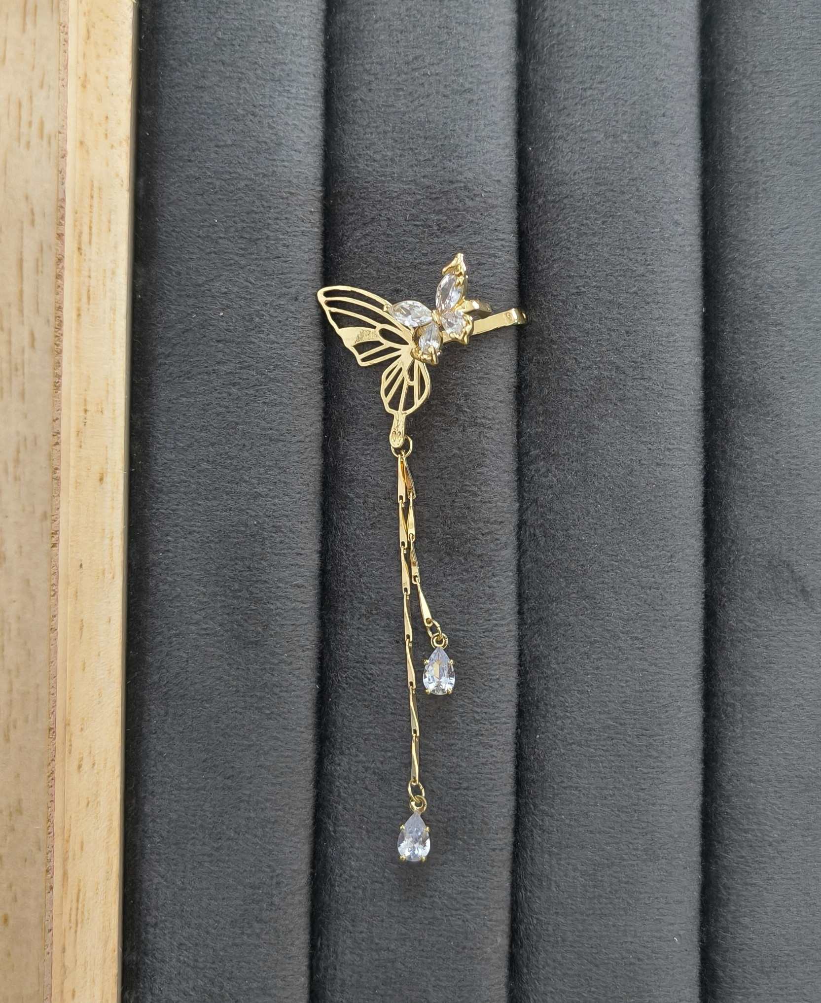 Anti Tarnish Cuff Dangler for Left Ear 18K Gold Plated