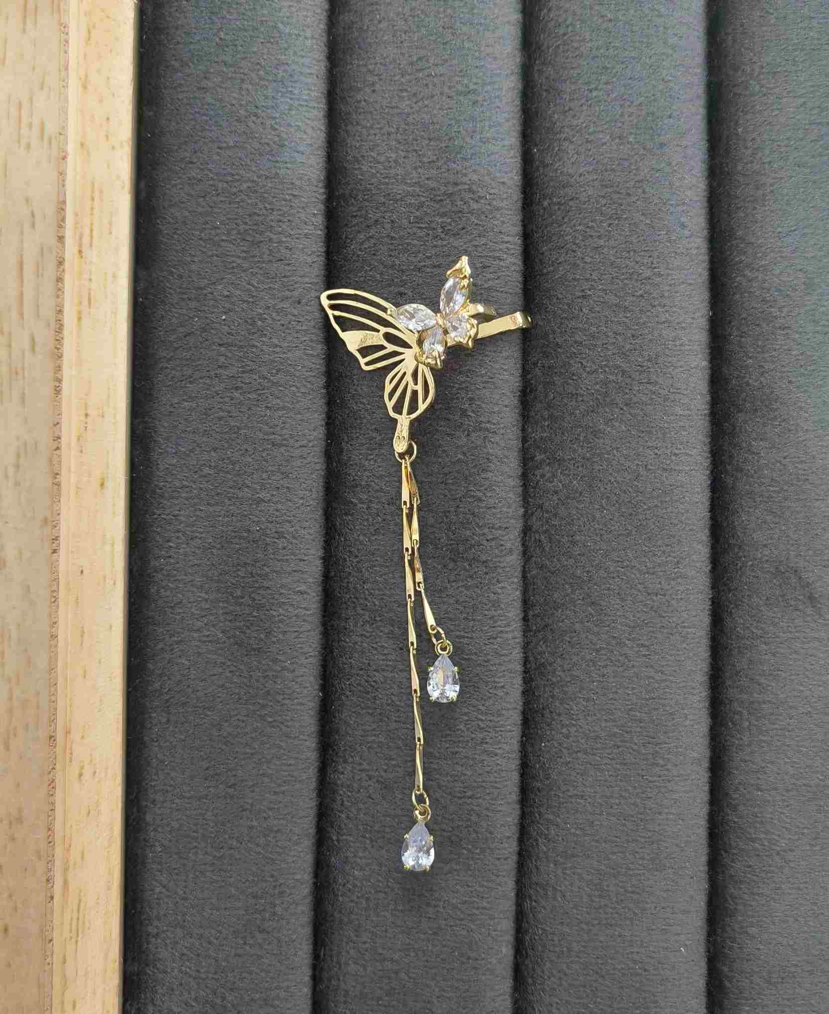 Anti Tarnish Cuff Dangler for Left Ear 18K Gold Plated