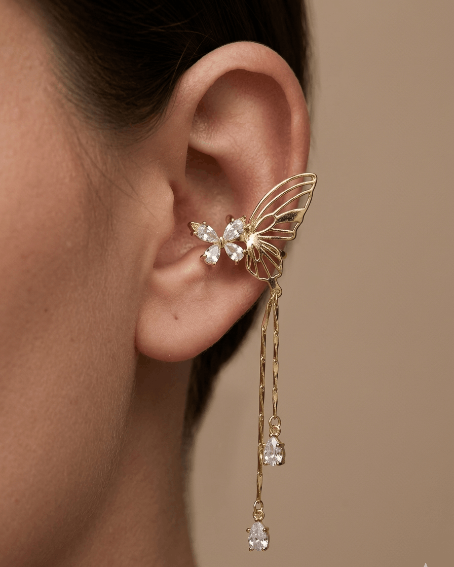 Anti Tarnish Cuff Dangler for Right Ear 18K Gold Plated
